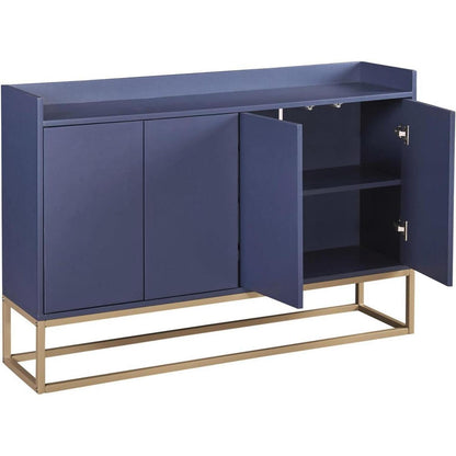 Modernes Sideboard mit 4 Türen – Blau, Minimalistisch & Vielseitig