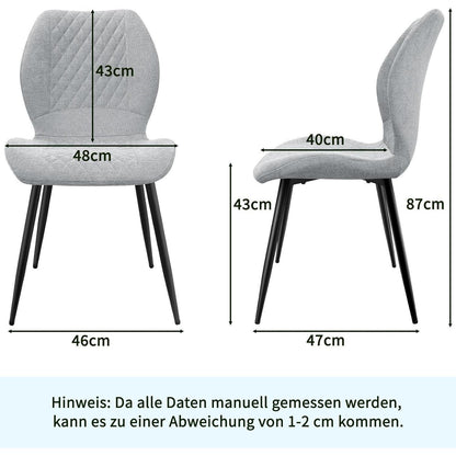 Gepolsterte Esszimmerstühle Set 4 – Grau, Modern & Ergonomisch