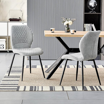 Gepolsterte Esszimmerstühle Set 4 – Grau, Modern & Ergonomisch