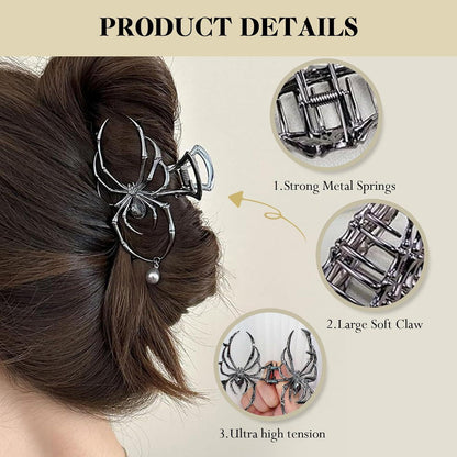 2er Pack Spinnen Haarklammer Metall Gothic Stil Haaraccessoires
