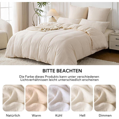 Bettwäsche-Set Doppelte Baumwolle Hellbeige 220x240 cm