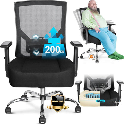 Ergonomischer Bürostuhl 200KG XXL mit Federsitzkissen