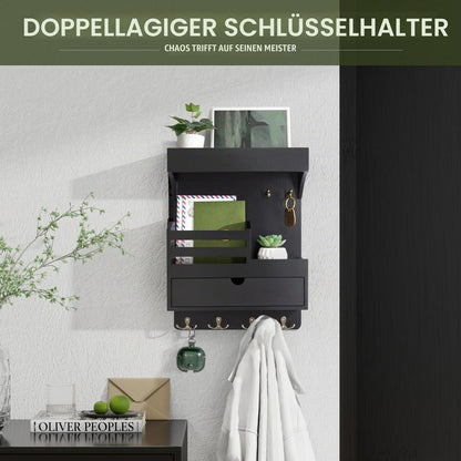Moderner Schlüsselhalter mit Schublade und Wandregal