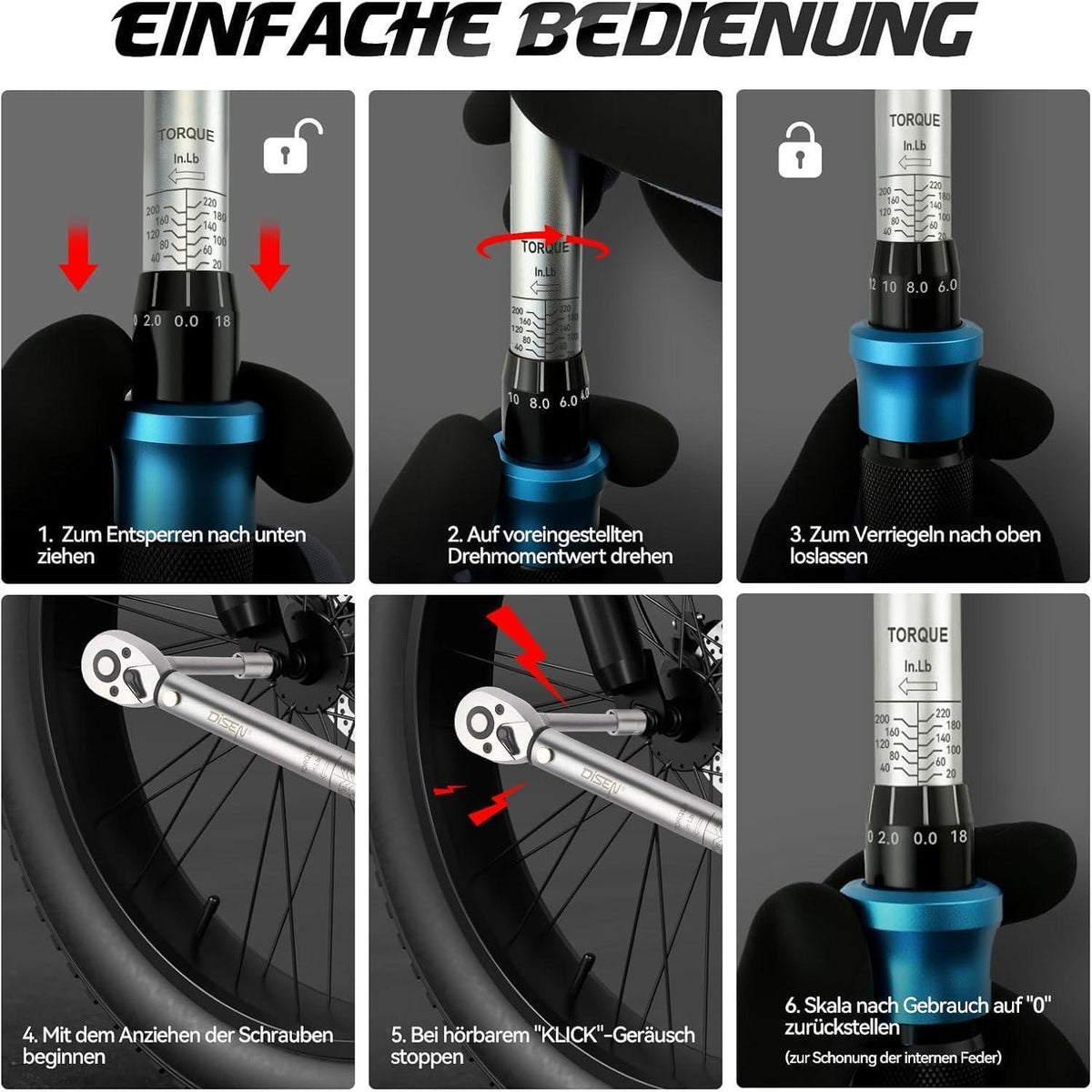Drehmomentschlüssel Set 3-tlg. 2-230 Nm mit Kalibrierzertifikat