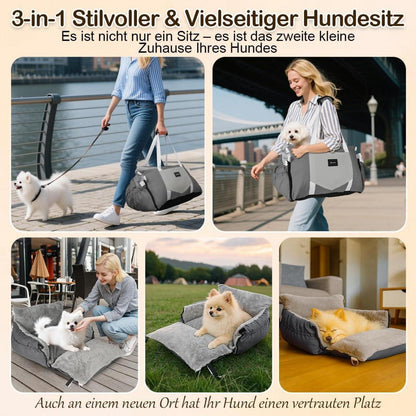 3-in-1 Hundesitz Auto & Reisebett – Komfort & Sicherheit für kleine Hunde