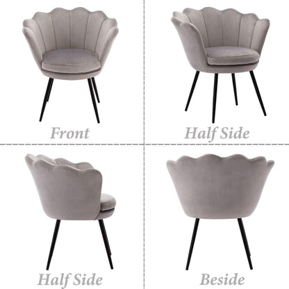 Samt Sessel Wohnzimmer mit Blumenform & Schwarz Beinen
