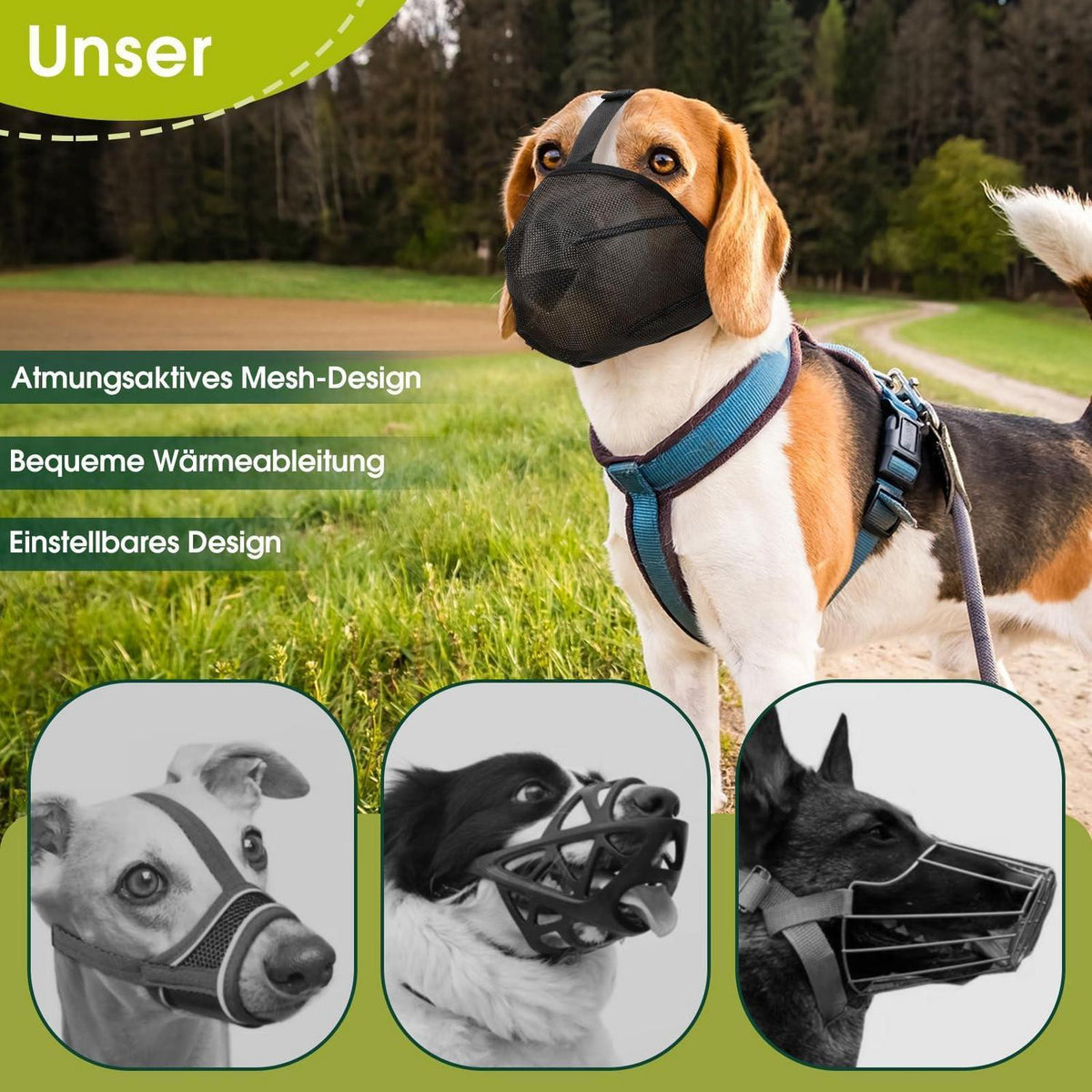 Hundemaulkorb Mittel – Atmungsaktiv & Verstellbar