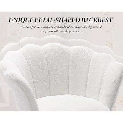 Teddystoff Sessel mit Goldfuß – Bequemer Loungesessel Weiß