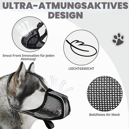 Atmungsaktiver Hundemaulkorb – Verstellbar, Reflektierend, Größe M