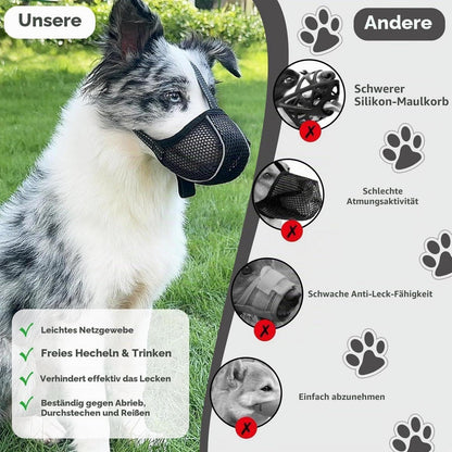 Atmungsaktiver Hundemaulkorb – Verstellbar, Reflektierend, Größe M