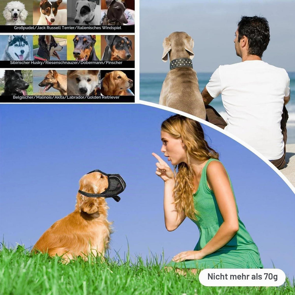 Atmungsaktiver Hundemaulkorb XL Schwarz – Sicher & Bequem
