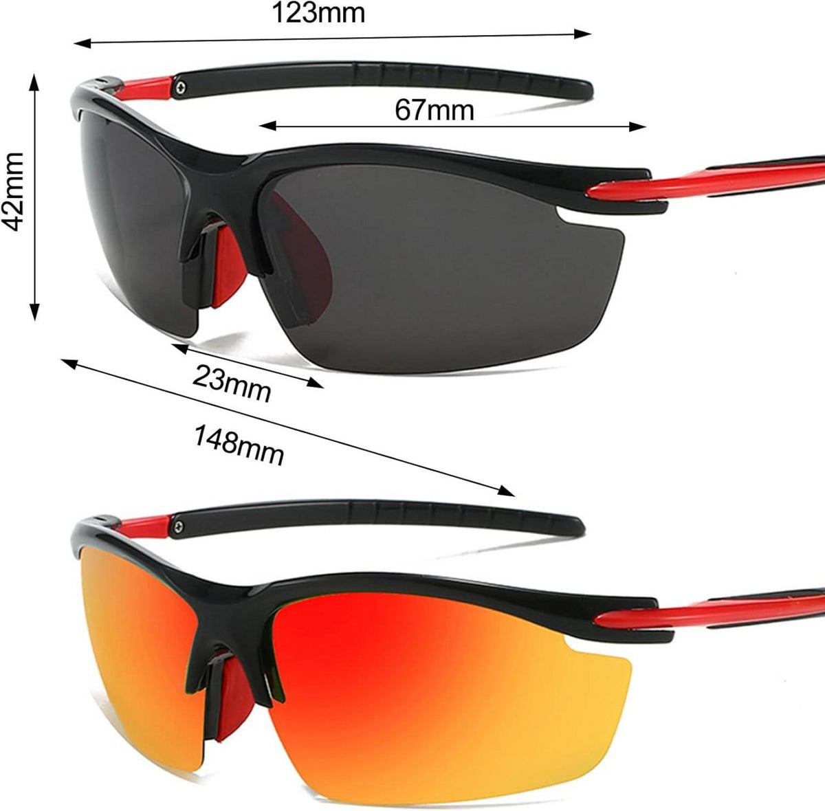 Polarisierte Sportsonnenbrillen Set UV400 Herren/Damen 2 Stück