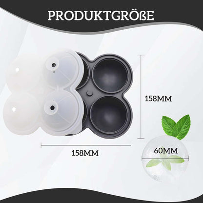 2er-Pack Silikon Eiswürfelform 6cm – Runde Eiswürfel für Drinks