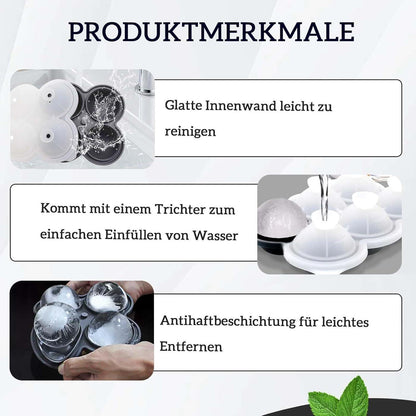 2er-Pack Silikon Eiswürfelform 6cm – Runde Eiswürfel für Drinks