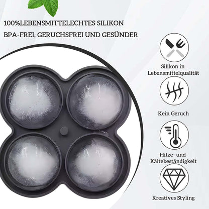 2er-Pack Silikon Eiswürfelform 6cm – Runde Eiswürfel für Drinks