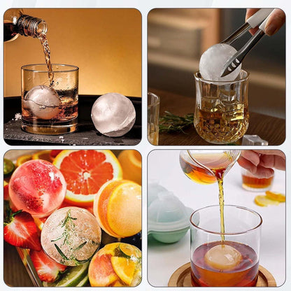 2er-Pack Silikon Eiswürfelform 6cm – Runde Eiswürfel für Drinks