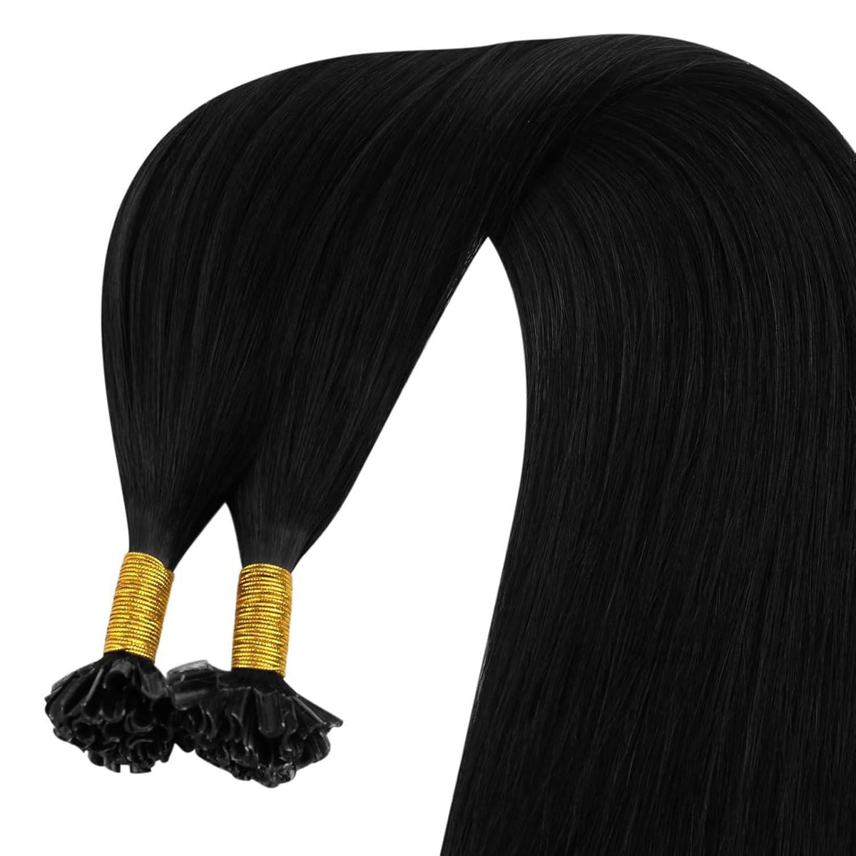 Echthaar Bonding Extensions Schwarz 60cm - 50g