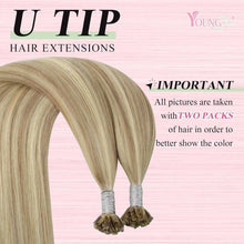 Echthaar Bonding Extensions Blond Highlights 60cm
