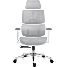 Ergonomischer Bürostuhl mit Lendenwirbelstütze, 150kg, Weiß