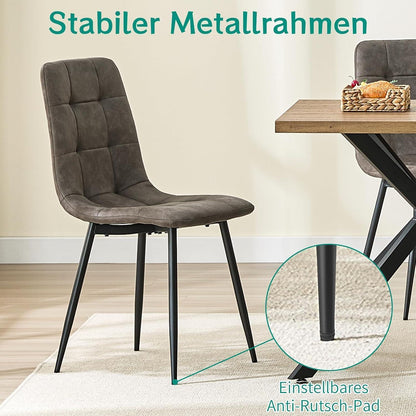 LEWE Esszimmerstühle 2er Set, Modernes Design, Dunkelbraun