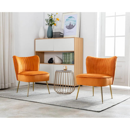 Samt Loungesessel Orange – Modern & Bequem