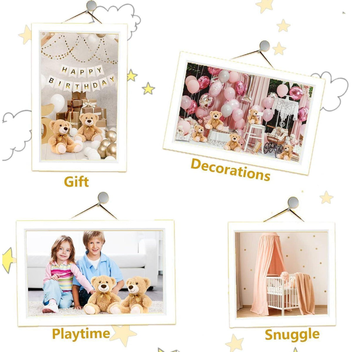 10 Mini Teddybären Set – Flauschige Stofftiere für Kinder