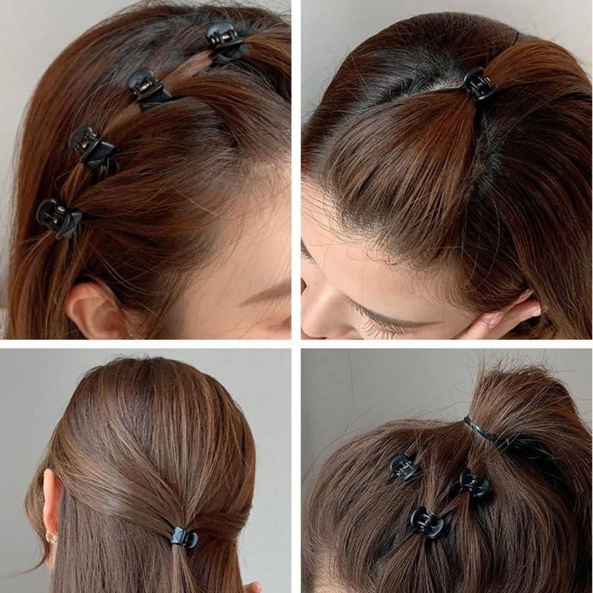 Aucuu Haarklammern, 36 Stück Mini Haarspangen Damen Mädchen Clips Rutschfestem Griff