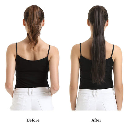 Glatter Pferdeschwanz Extension 66cm Blond Highlights