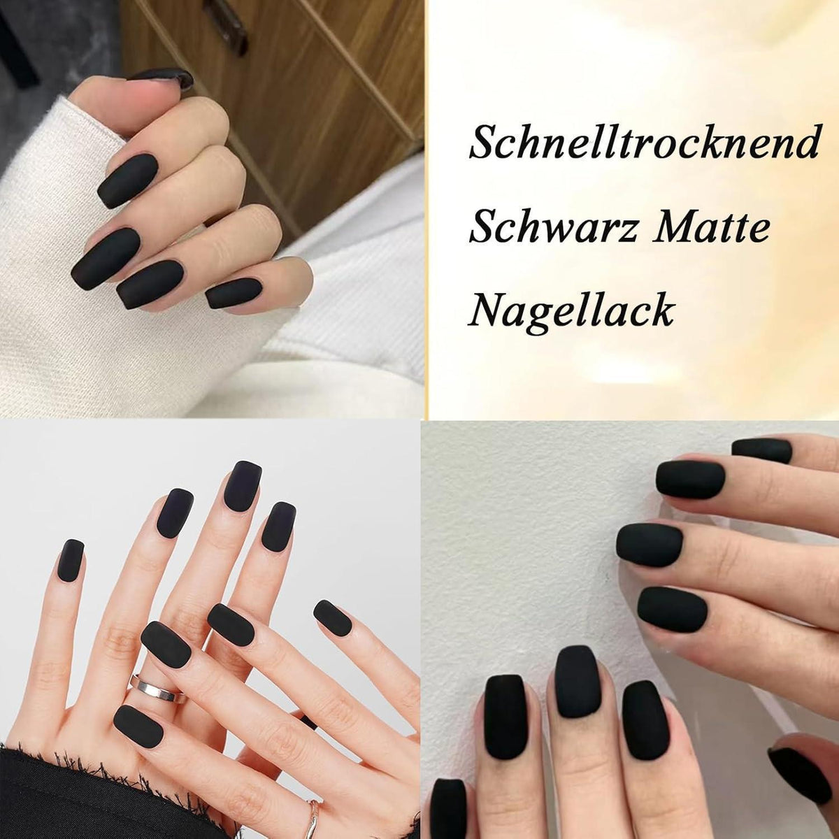 Schwarz Matte Nagellack – Schnelltrocknend & Langanhaltend