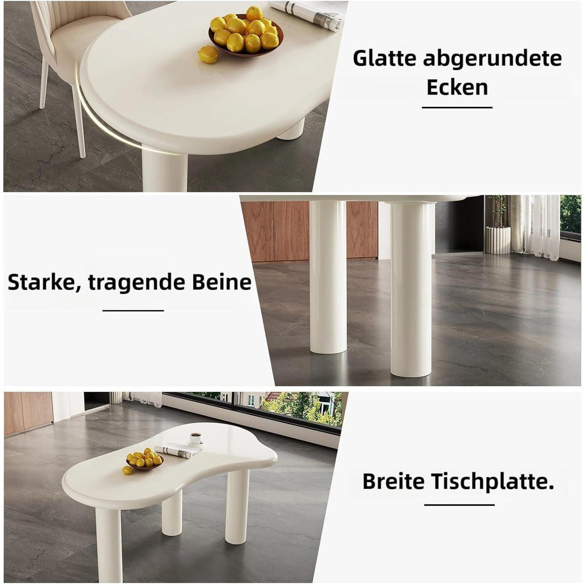 Moderner Esstisch Set Weiß für 4 Personen – Minimalistisch & Platzsparend