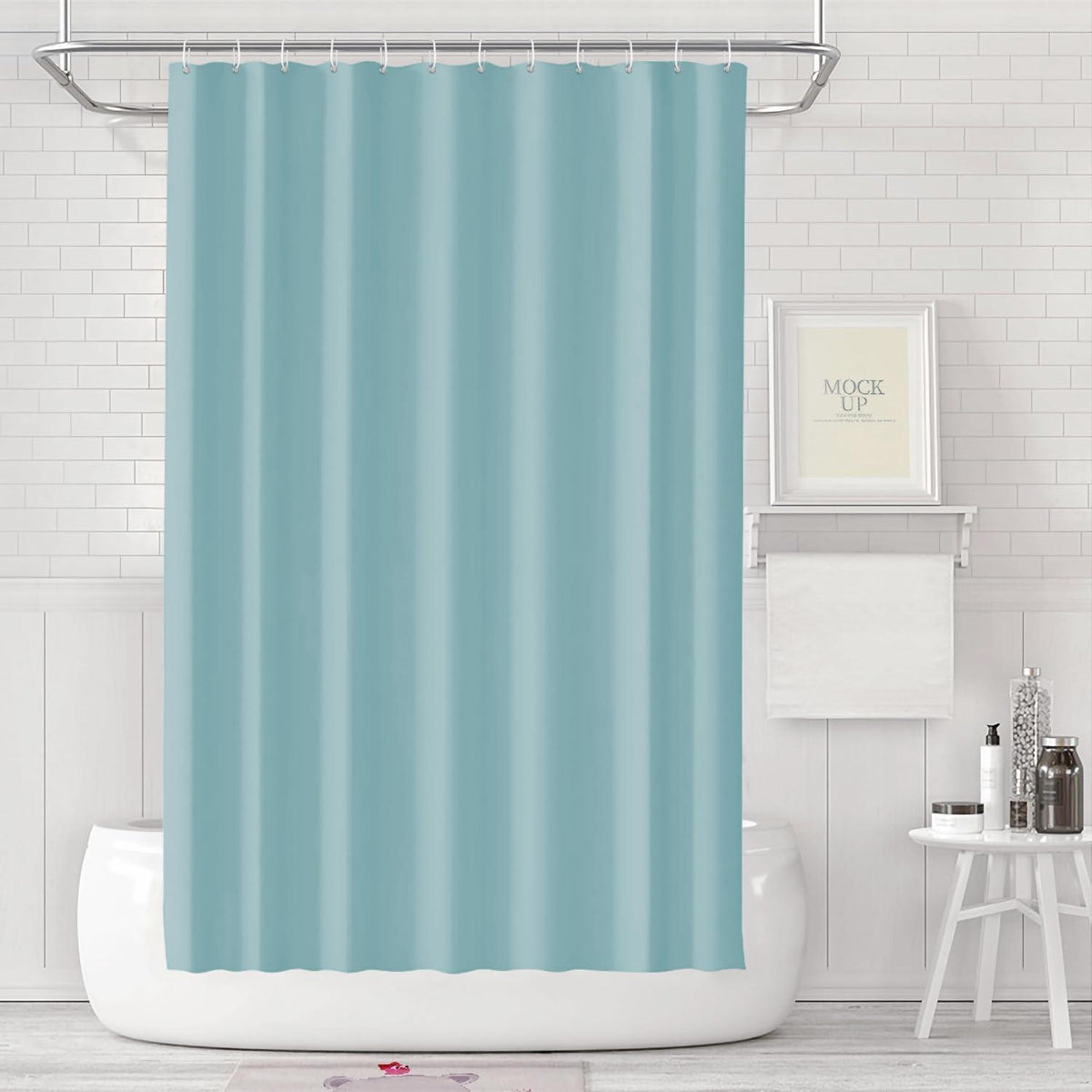 Duschvorhang Seeblau 180x180 cm Wasserdicht & Schimmelresistent