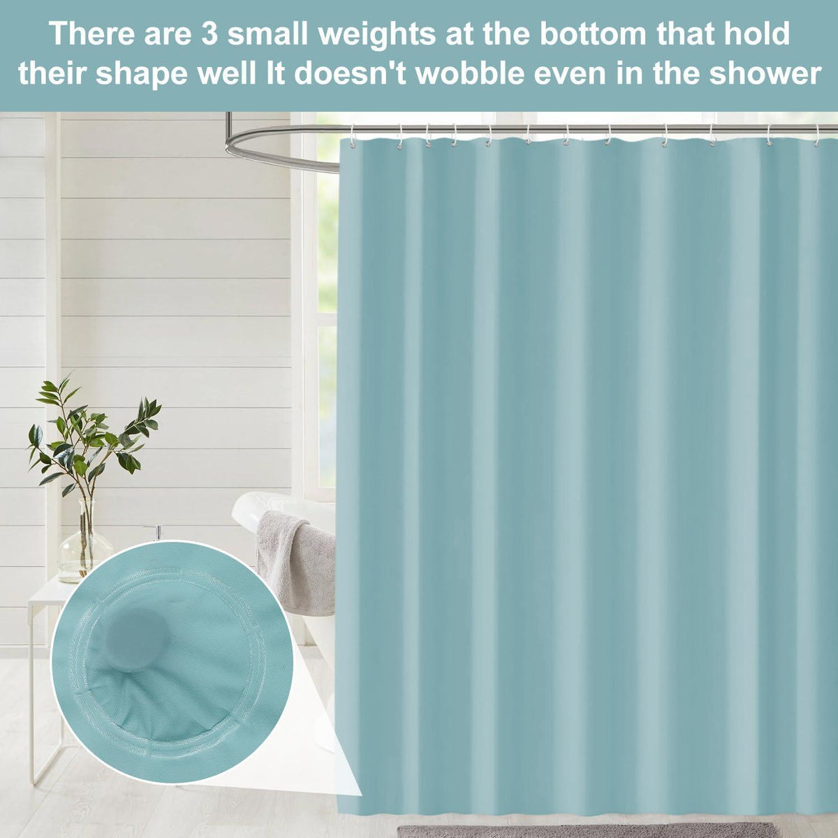 Duschvorhang Seeblau 180x180 cm Wasserdicht & Schimmelresistent