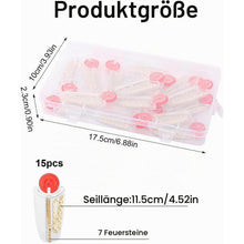 Feuerzeug Ersatzteile Set: 15 Feuersteine & Dochte