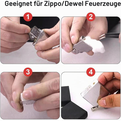 Feuerzeug Ersatzteile Set: 15 Feuersteine & Dochte