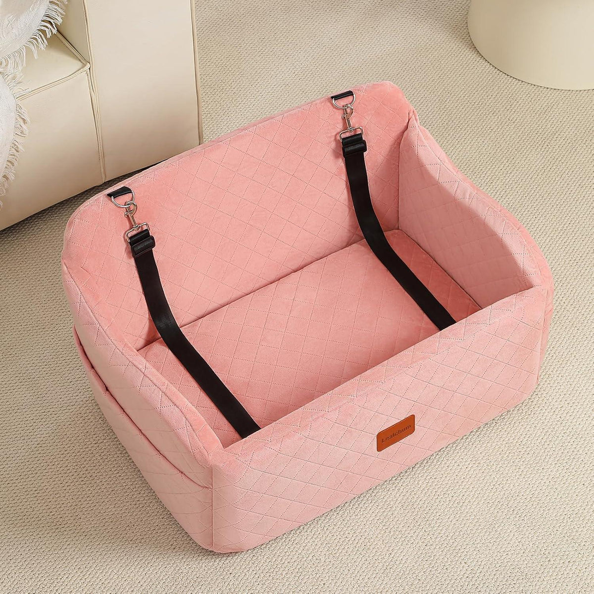 Hunde-Autositz Large Pink – Bequem & Sicher für Lange Fahrten