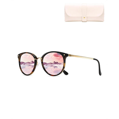Cleoxyge Polarisierte Sonnenbrille Damen Herren Pink Lens Bernstein Rahmen