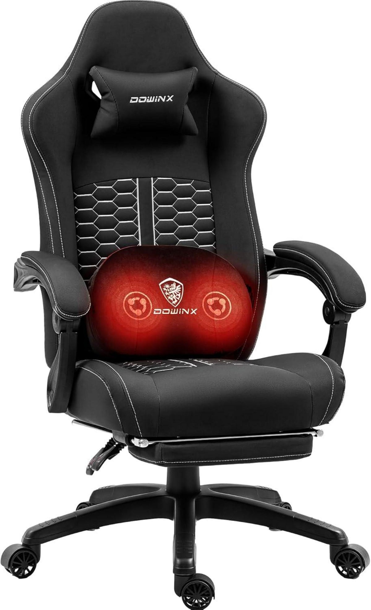 Dowinx Gaming Stuhl mit beheizter Massage Lendenwirbelstütze und