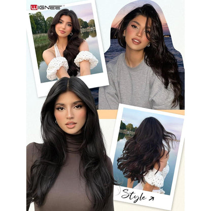 Remy Haarverlängerung 46 cm (18 Zoll) Double Weft Schwarz