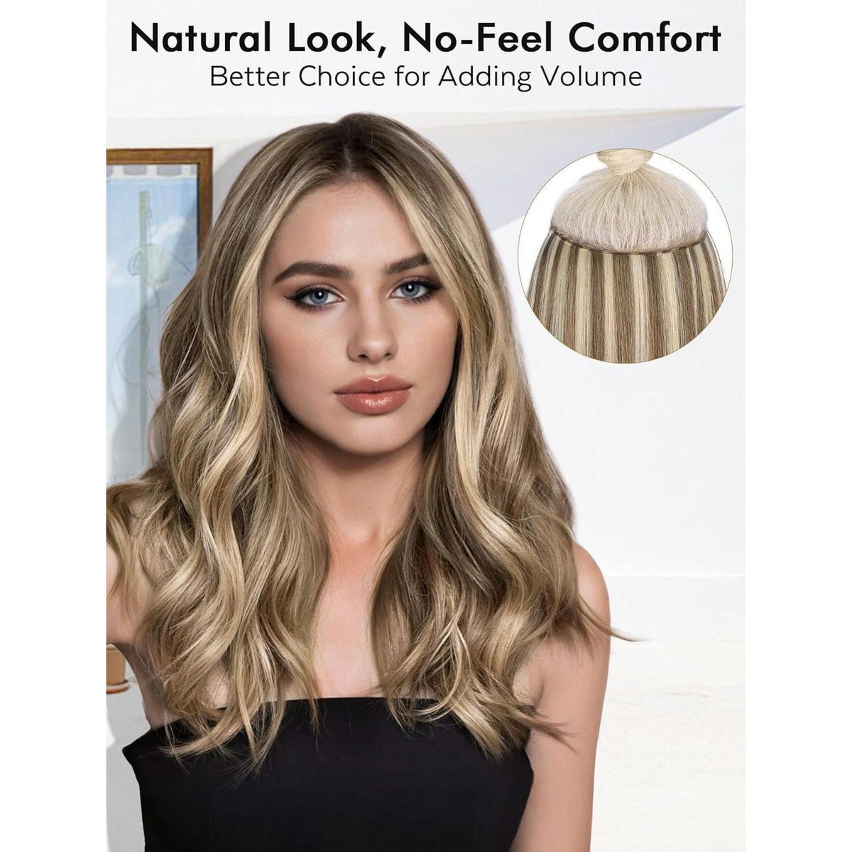 Remy Haarverlängerung 46 cm Ombre Blond Double Weft