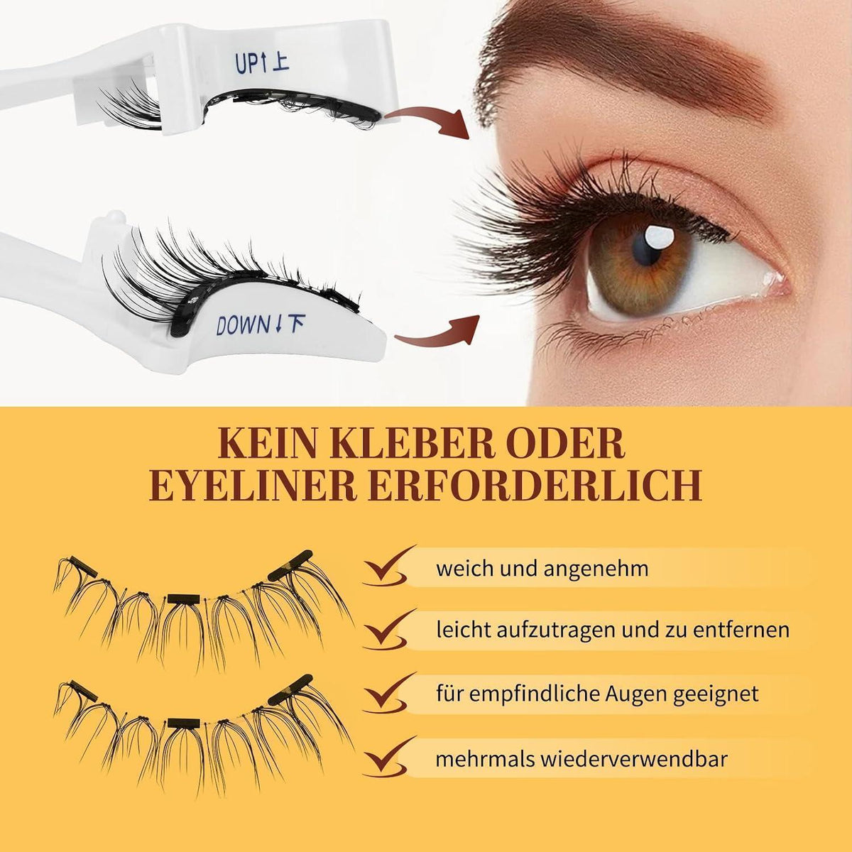 Wiederverwendbare Magnet-Wimpern Set – Natürlicher Look & Einfach Anzulegen