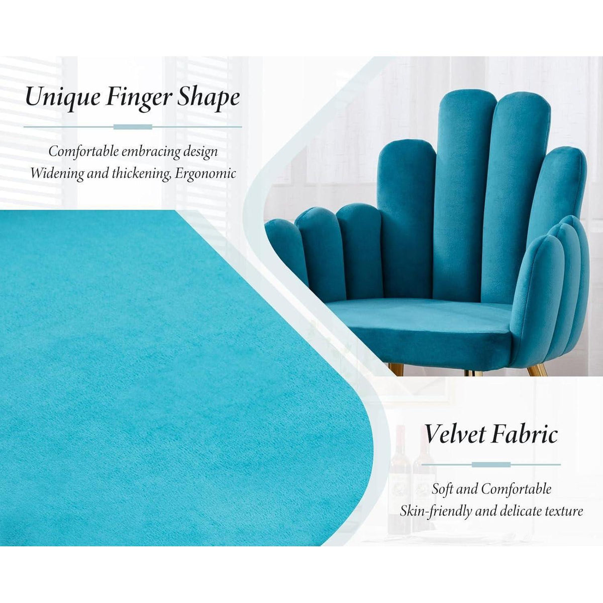 Ya-Home Samt Esszimmerstühle 2er Set – Blau