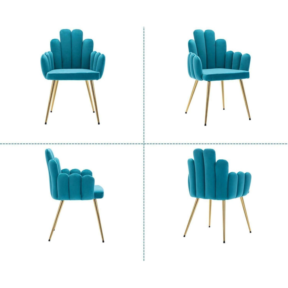 Ya-Home Samt Esszimmerstühle 2er Set – Blau