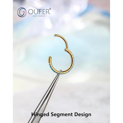 Chirurgenstahl Nasenring mit Türkis, Gold 20G 7mm