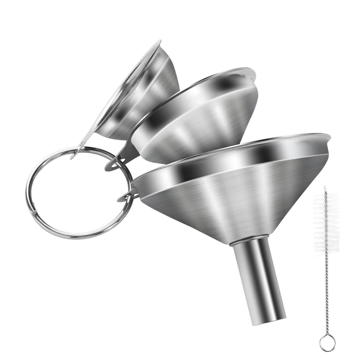 Edelstahl Trichter Set 3er – Mini, Stapelbar & Spülmaschinenfest