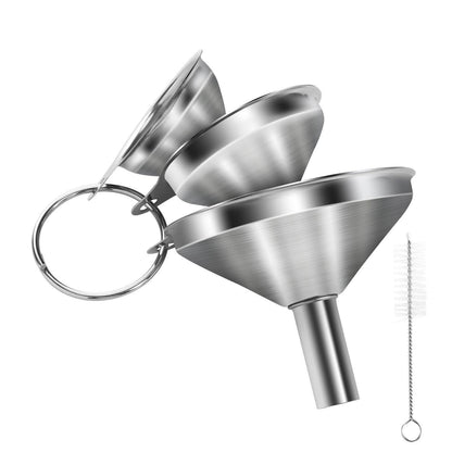 Edelstahl Trichter Set 3er – Mini, Stapelbar & Spülmaschinenfest