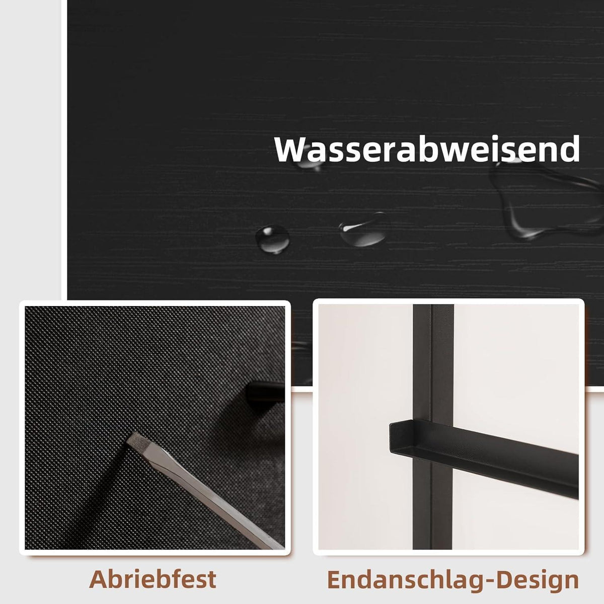 Somdot Kommode mit 5 Stoffschubladen – Schwarz, 114,5 cm hoch