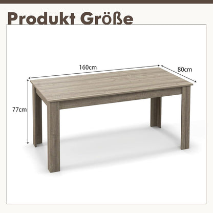Holz Esstisch 160x80cm – Modern & Stabil für 4 Personen