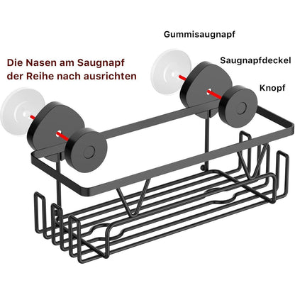 Duschablage Saugnapf Edelstahl Schwarz 3-teilig ohne Bohren