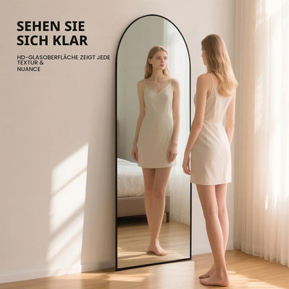Ganzkörperspiegel Schwarz 163x53cm – Moderner Stand- & Wandspiegel