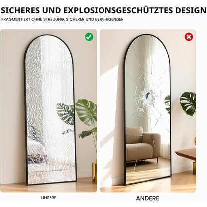 Ganzkörperspiegel Schwarz 163x53cm – Moderner Stand- & Wandspiegel